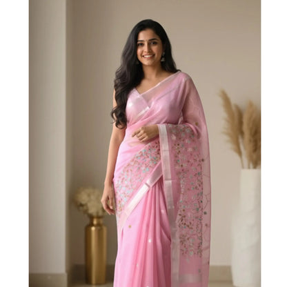 Pink with embriodry kota katan banarasi saree Niaura