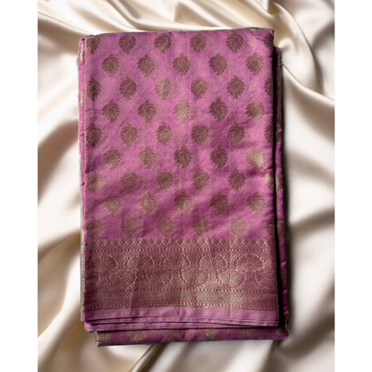 Lavender small butta banarasi soft silk saree Niaura