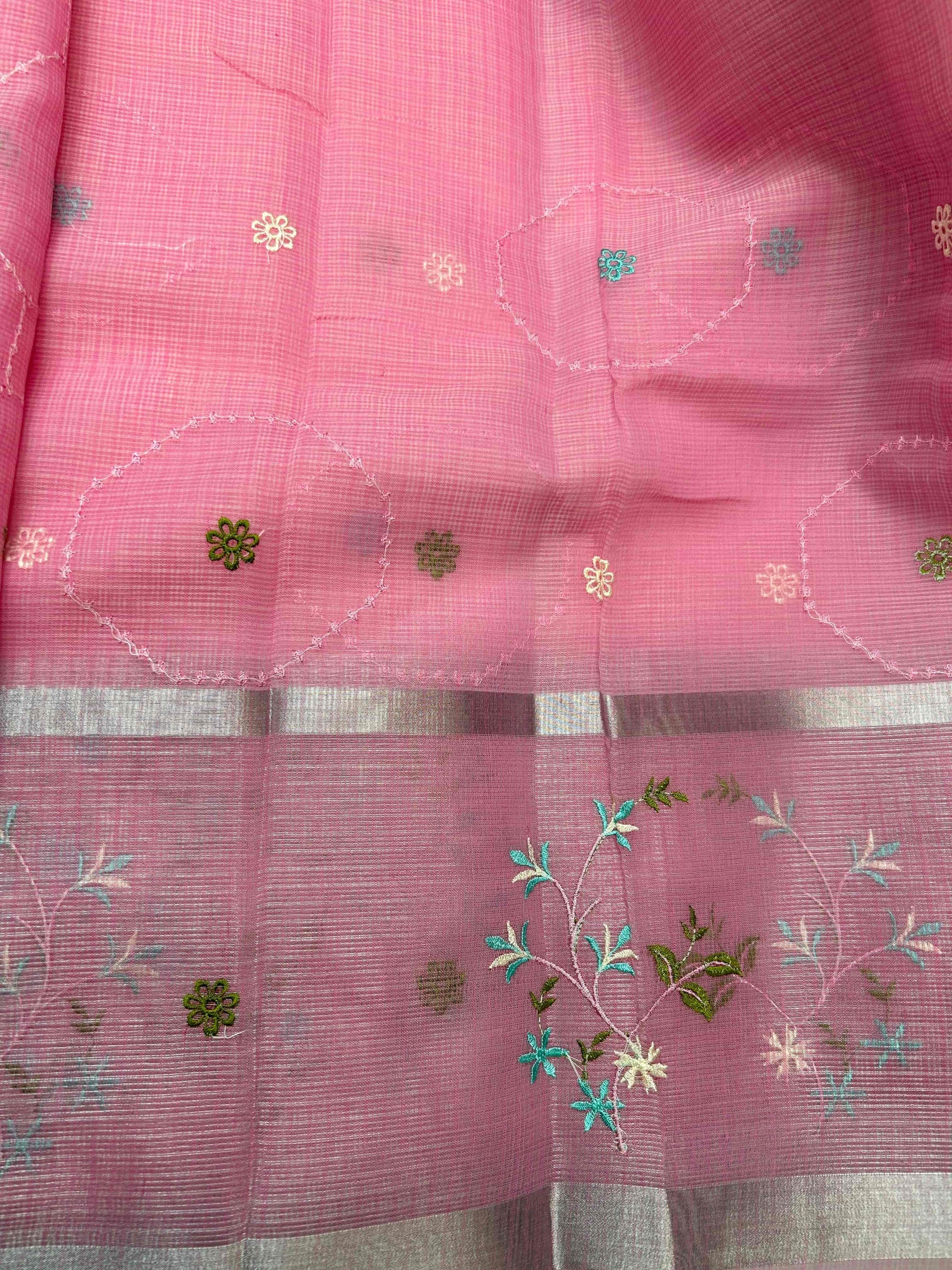 Pink with embriodry kota katan banarasi saree Niaura