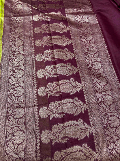 Green and coffee georgette banarasi silk saree Niaura