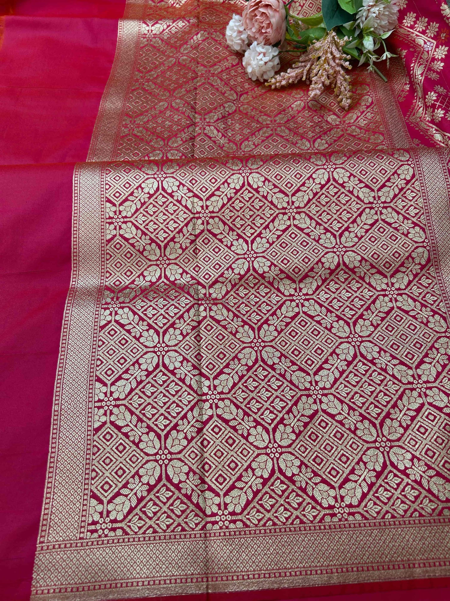Pink meenakari premium katan banarasi silk saree Niaura