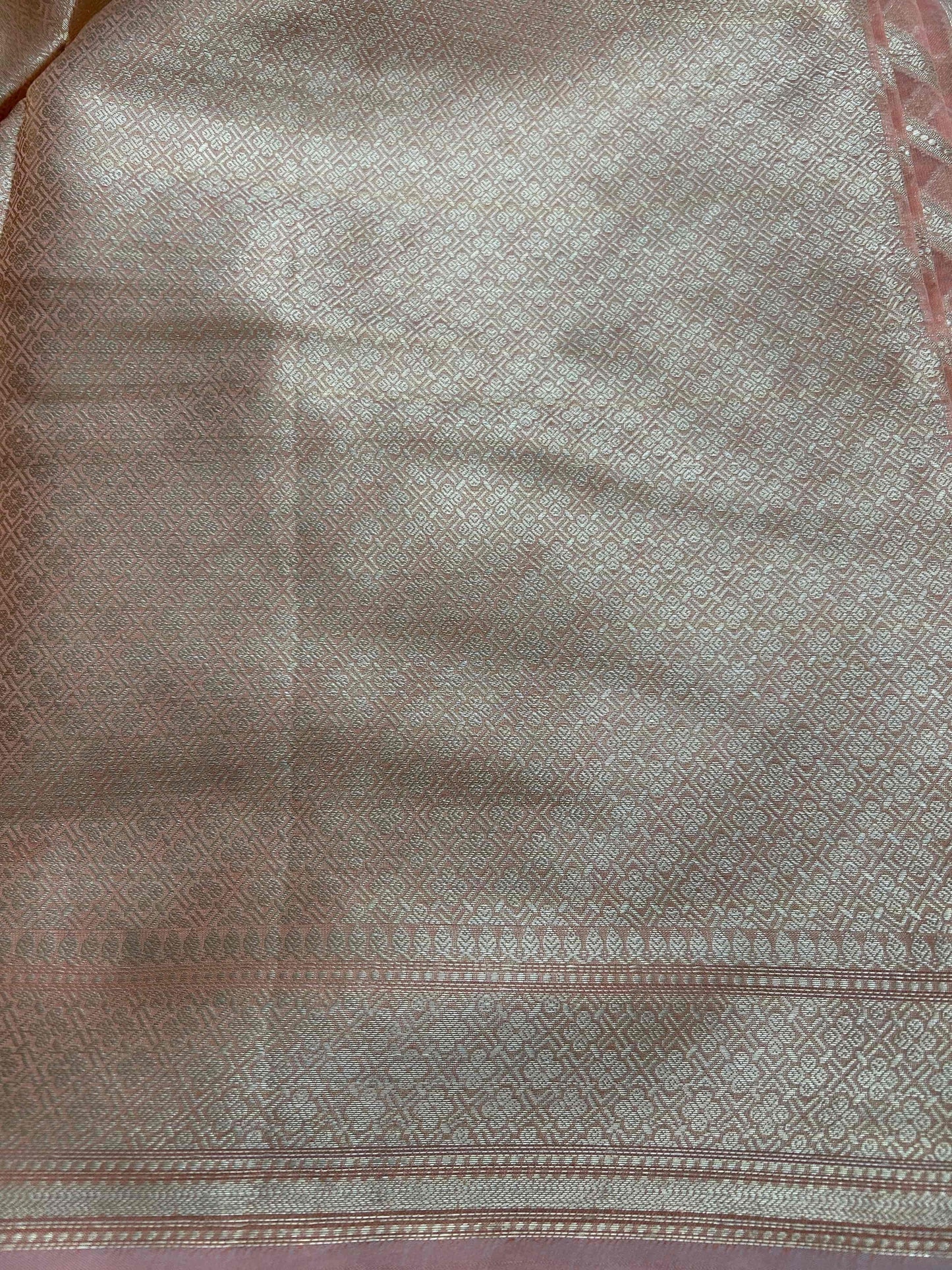 Peach stripes designer banarasi soft silk saree Niaura