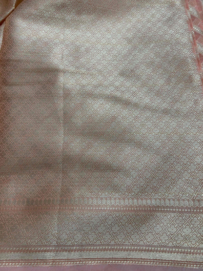 Peach stripes designer banarasi soft silk saree Niaura