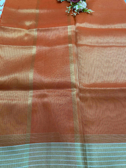 Organge kota tissue banarasi silk saree Niaura