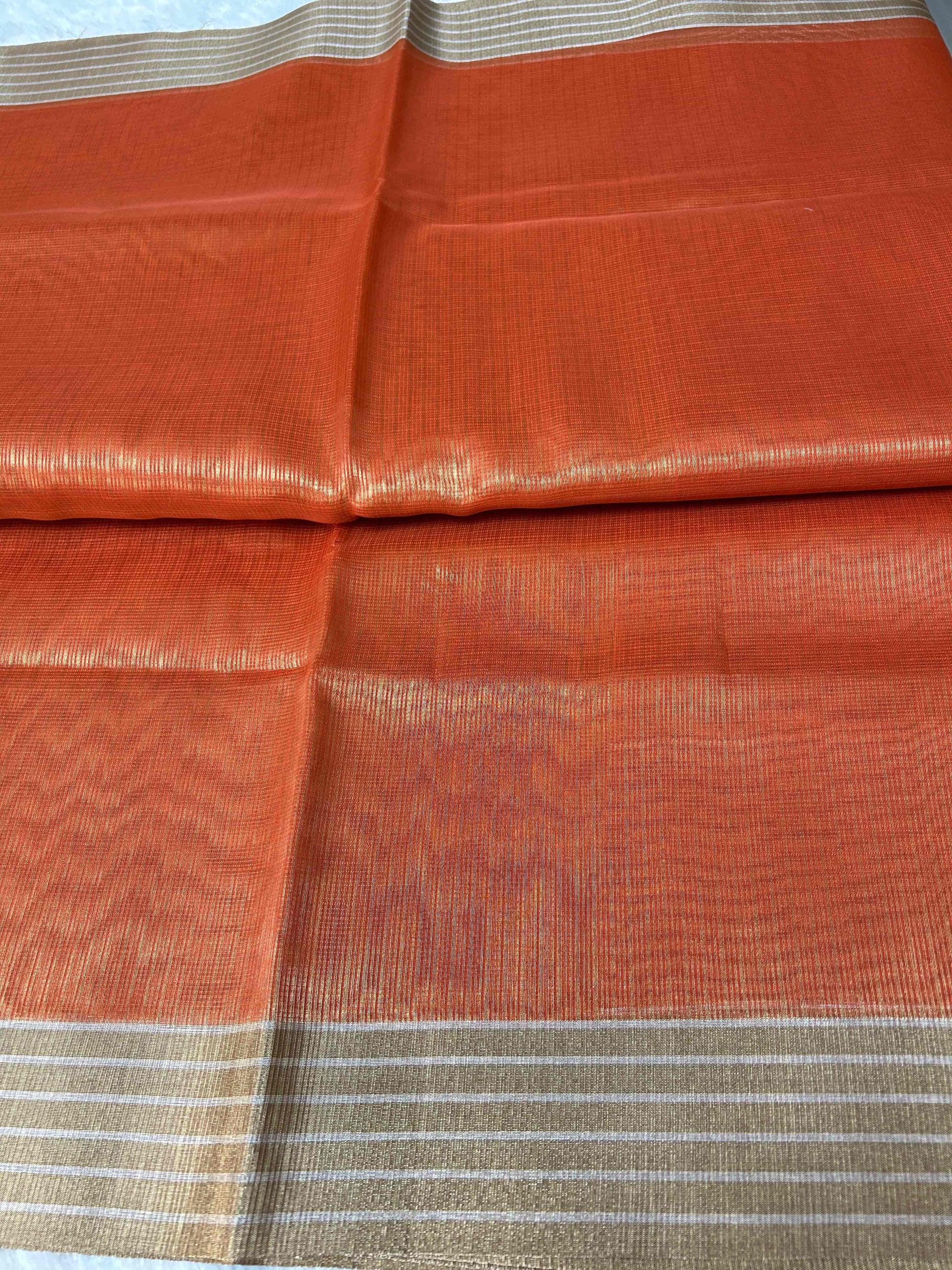 Organge kota tissue banarasi silk saree Niaura