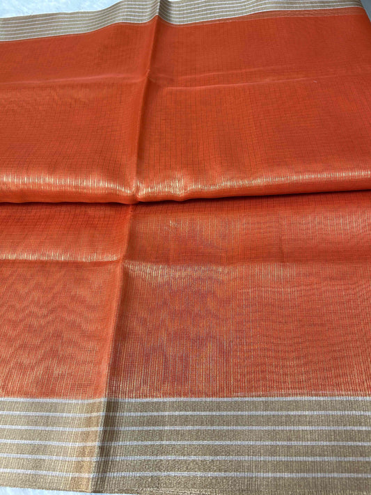 Organge kota tissue banarasi silk saree Niaura