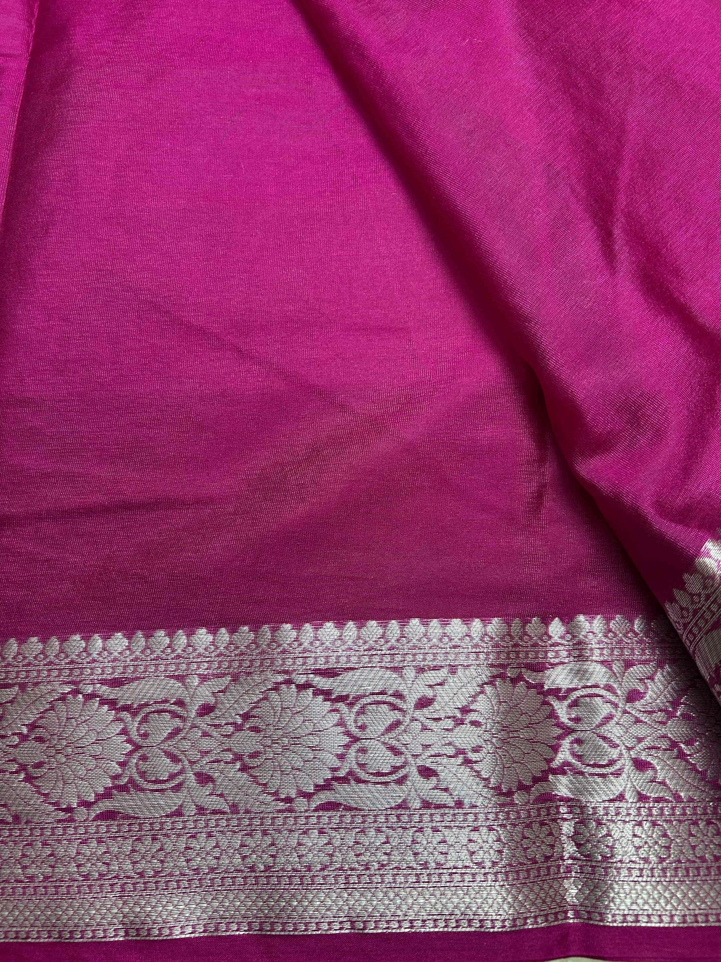 Purple with silver zari boarder dupian banarasi silk saree Niaura