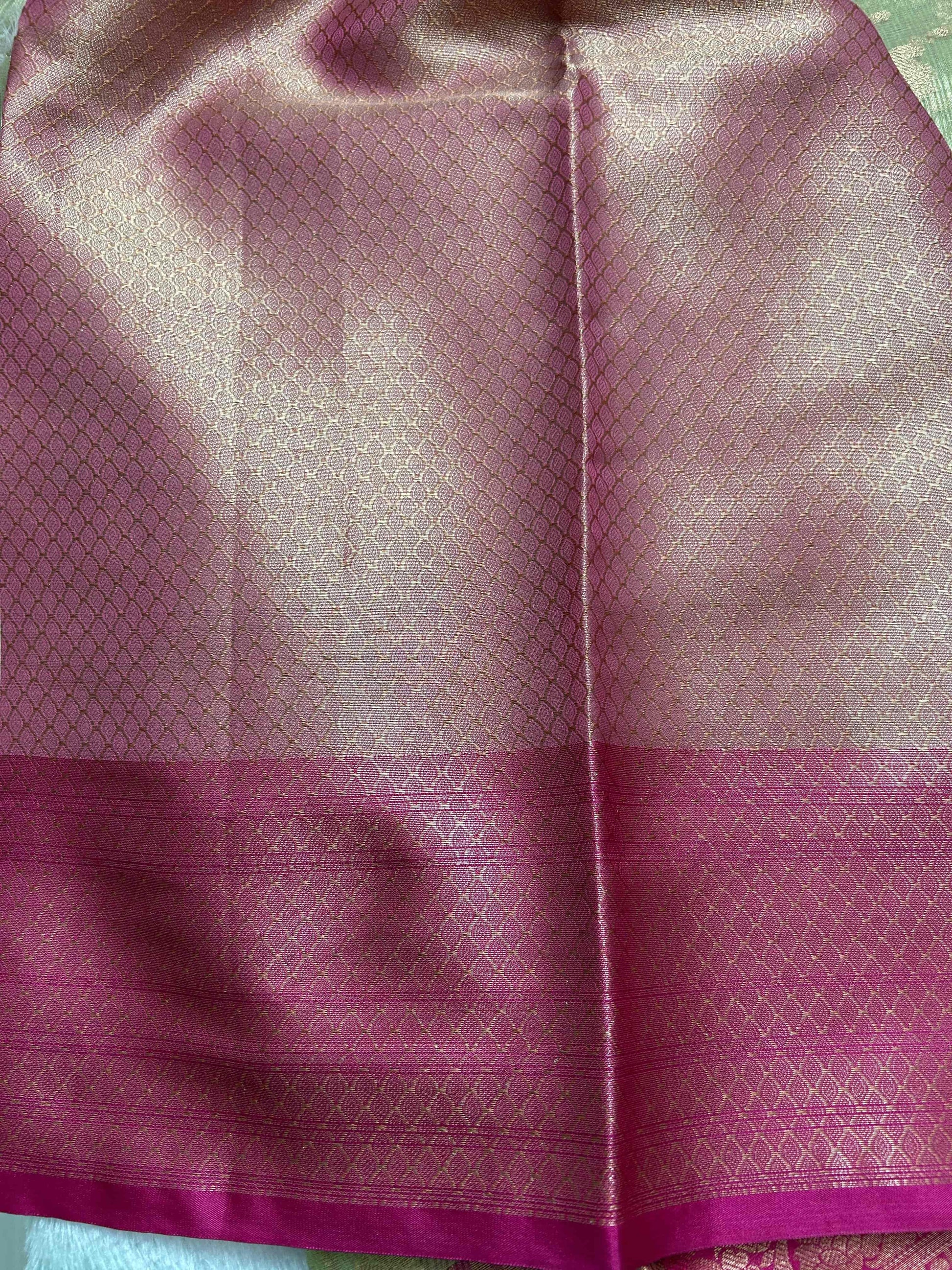 Gold and pink tissue banarasi silk saree Niaura