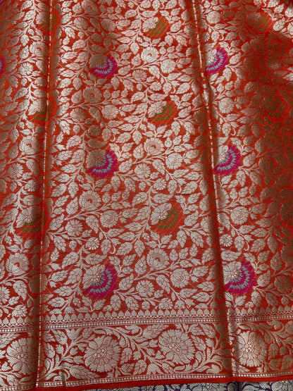 Purple jaal meenakari work georgette banarasi silk saree Niaura