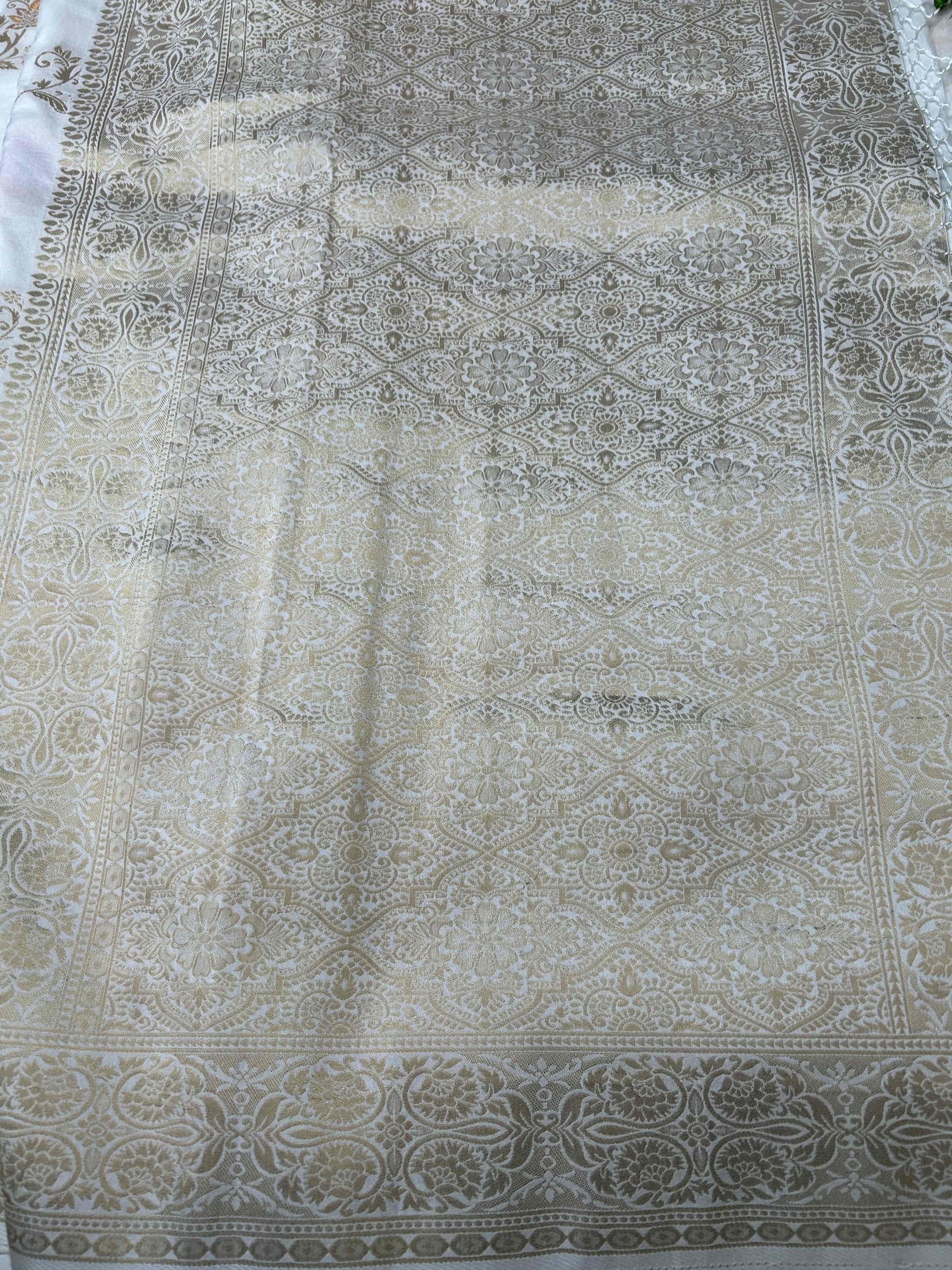 White meenakari designer soft banarasi silk saree Niaura