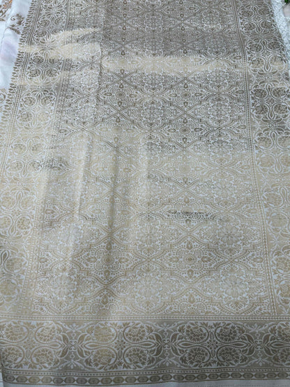 White meenakari designer soft banarasi silk saree Niaura