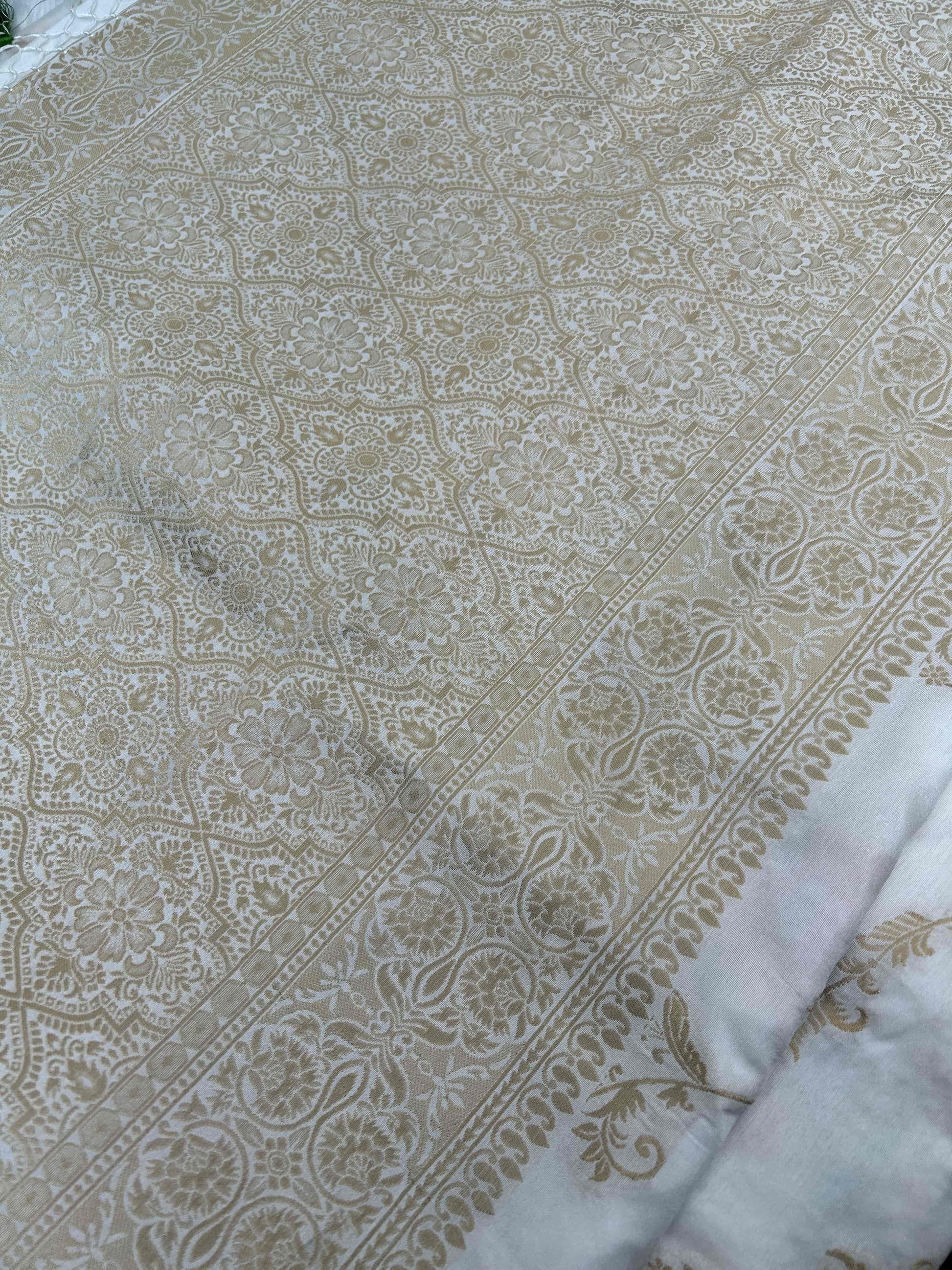White meenakari designer soft banarasi silk saree Niaura