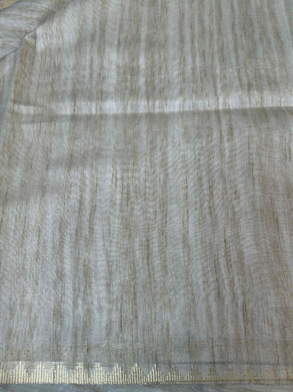 Cream threadwork tusser banarasi silk saree Niaura