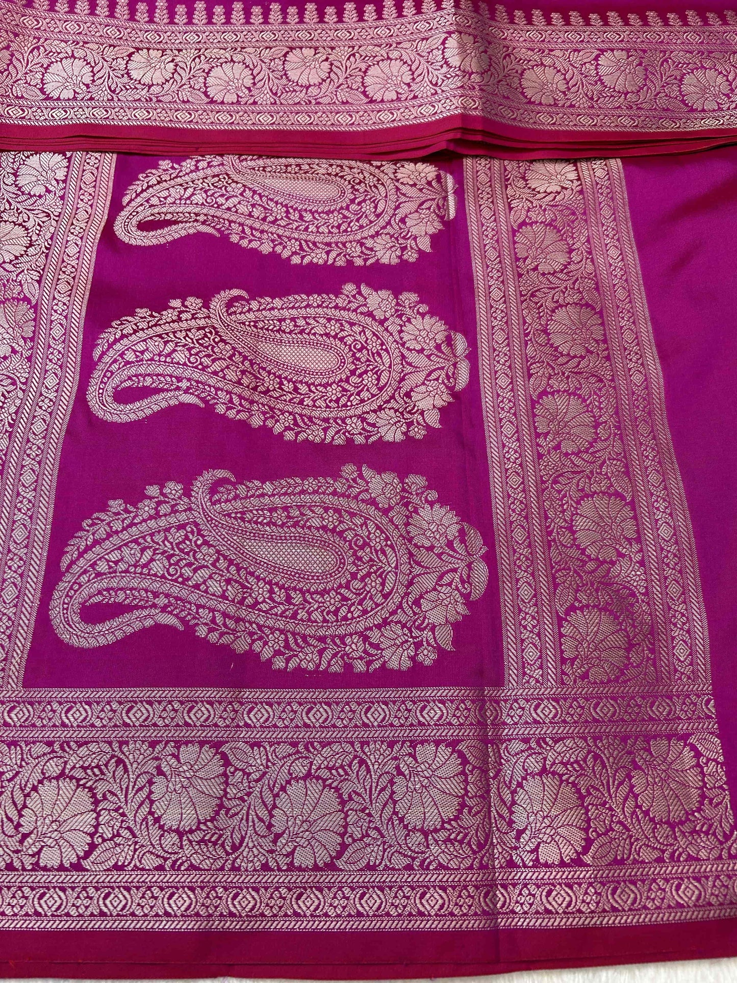 Purple with threadwork katan banarasi silk saree Niaura