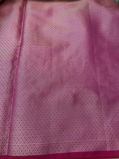 Purple with threadwork katan banarasi silk saree Niaura