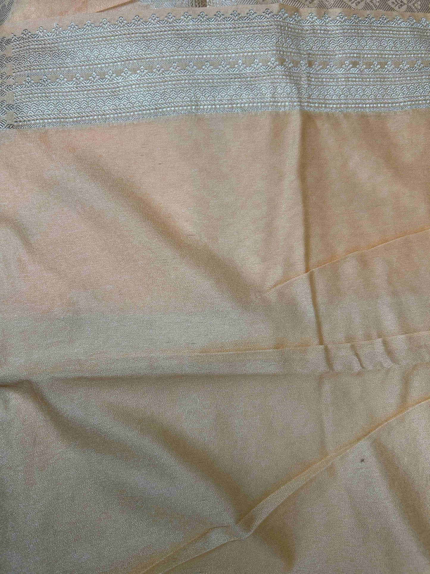 Peach with meenakari boarder tissue banarasi silk saree Niaura
