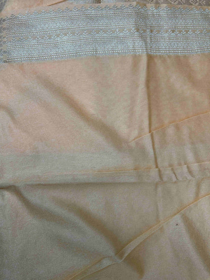 Peach with meenakari boarder tissue banarasi silk saree Niaura