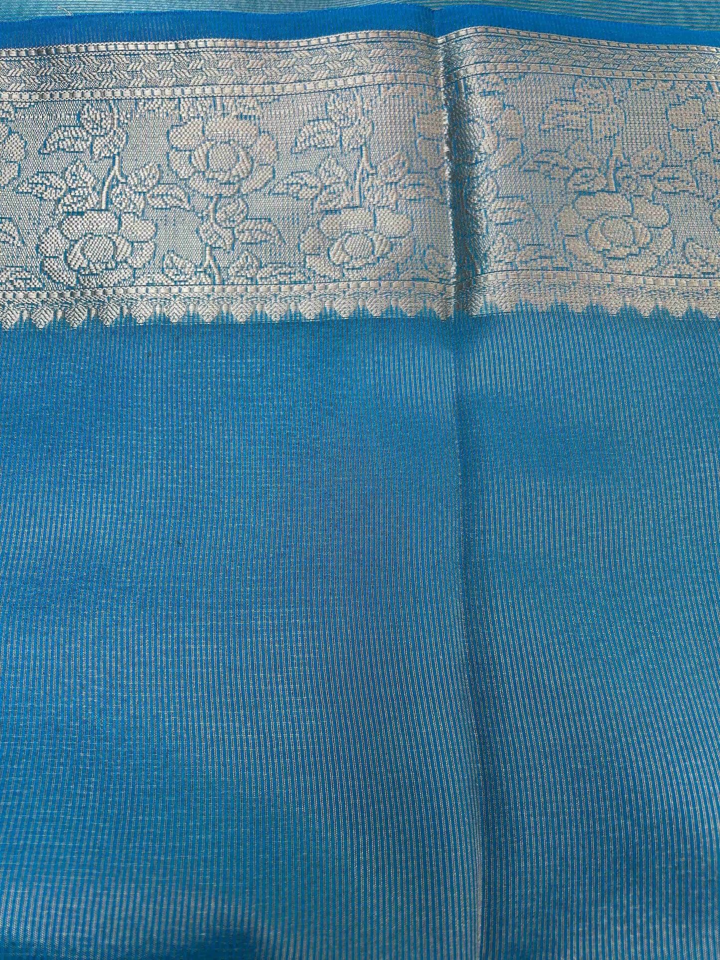 Blue with zari work tissue banarasi silk saree Niaura