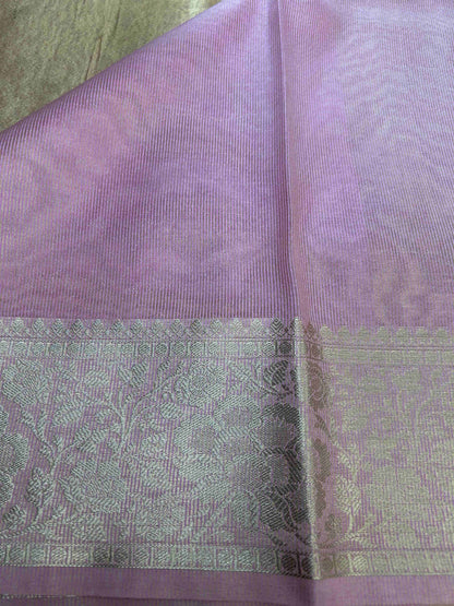 Pink with zari work tissue banarasi silk saree Niaura