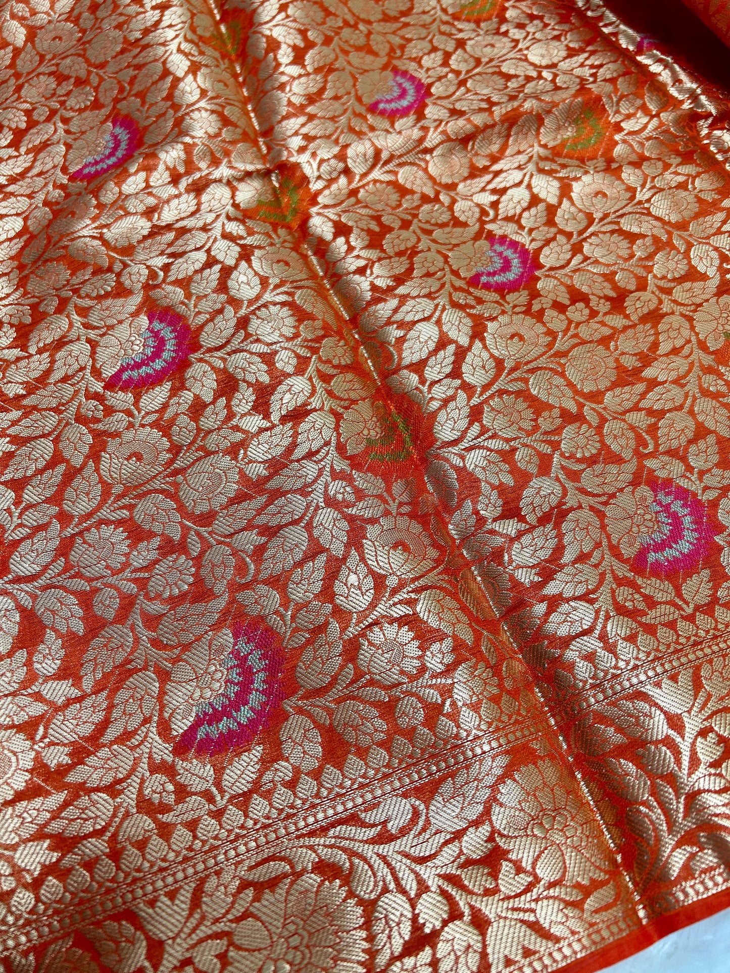Purple jaal meenakari work georgette banarasi silk saree Niaura