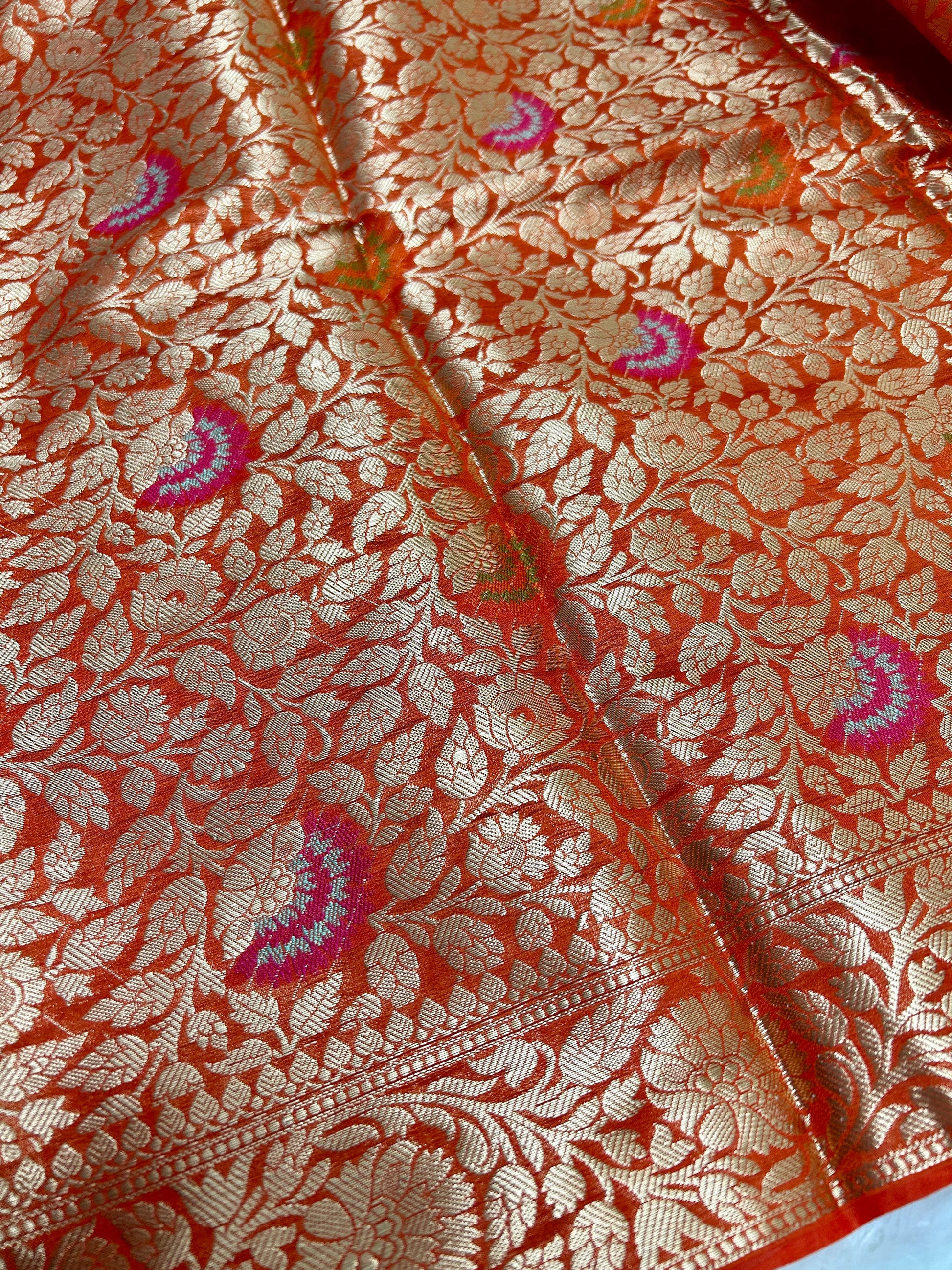Purple jaal meenakari work georgette banarasi silk saree Niaura